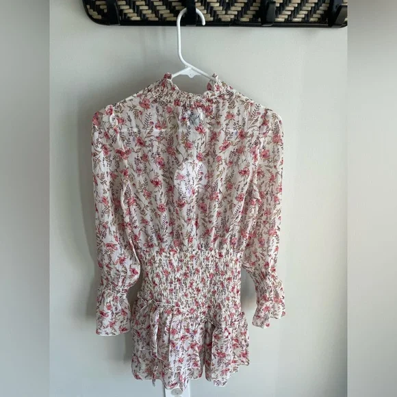 Princess Polly Guetta Mini Dress - Ditsy Floral - White/Pink - US Size 4 - NWT - Picture 12 of 14